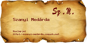 Szanyi Medárda névjegykártya